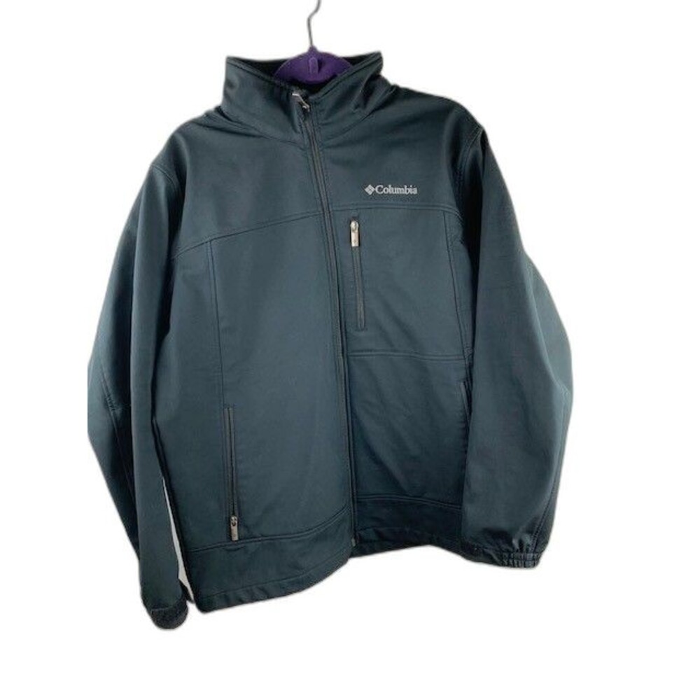Columbia Size Large Mens Jacket Black Soft Shell Fleece Lined